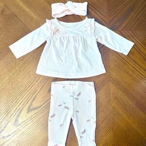 Carter’s Pink Dragon Fly Outfit w/ Headband (NB)